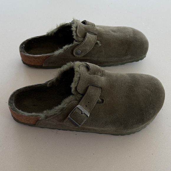 Birkenstock - Boston Shearling - Suede Leather - Thyme - US Men’s 13 - 46 - Picture 5 of 9